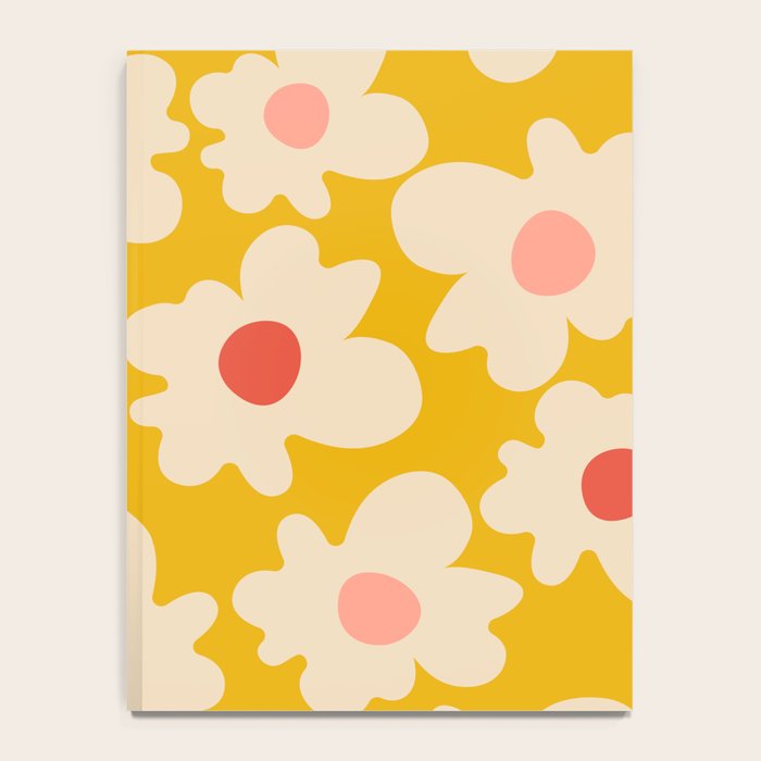 Abstract Flower Shape - Yellow, Red and Peach  Notebook Gallery Image 4