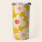Abstract Flower Shape - Yellow, Red and Peach  Travel Mug Gallery Image 2