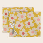 Abstract Flower Shape - Yellow, Red and Peach  Placemat Gallery Image 1