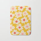 Abstract Flower Shape - Yellow, Red and Peach  Bath Mat Gallery Image 1