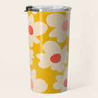 Abstract Flower Shape - Yellow, Red and Peach  Travel Mug Gallery Image 3