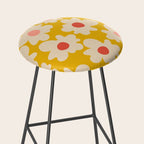 Abstract Flower Shape - Yellow, Red and Peach  Stool Gallery Image 2