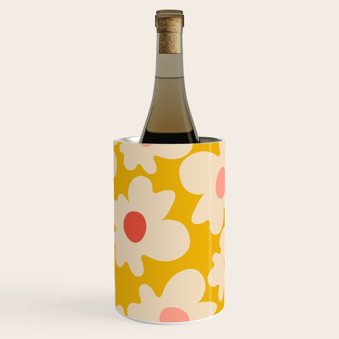 Abstract Flower Shape - Yellow, Red and Peach  Wine Chiller Gallery Image 3