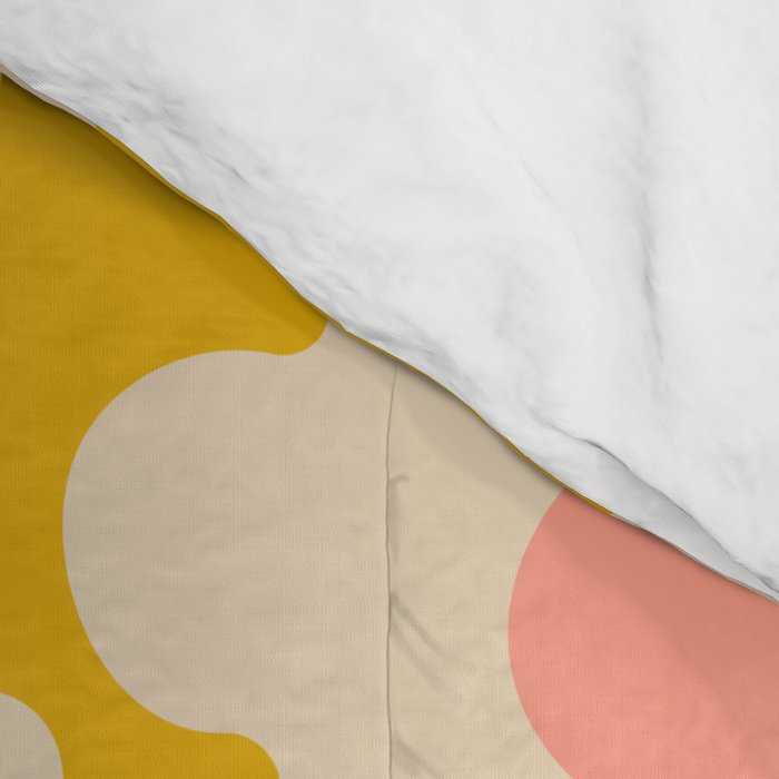 Abstract Flower Shape - Yellow, Red and Peach  Comforter Gallery Image 4