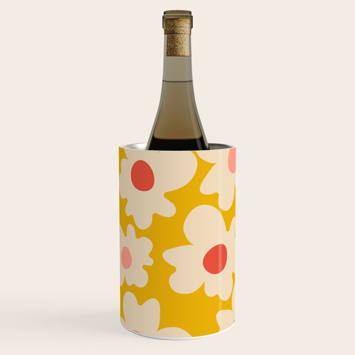 Abstract Flower Shape - Yellow, Red and Peach  Wine Chiller Gallery Image 2