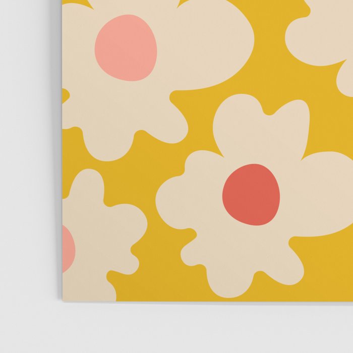 Abstract Flower Shape - Yellow, Red and Peach  Poster Gallery Image 3