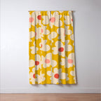 Abstract Flower Shape - Yellow, Red and Peach  Window Curtain Gallery Image 3