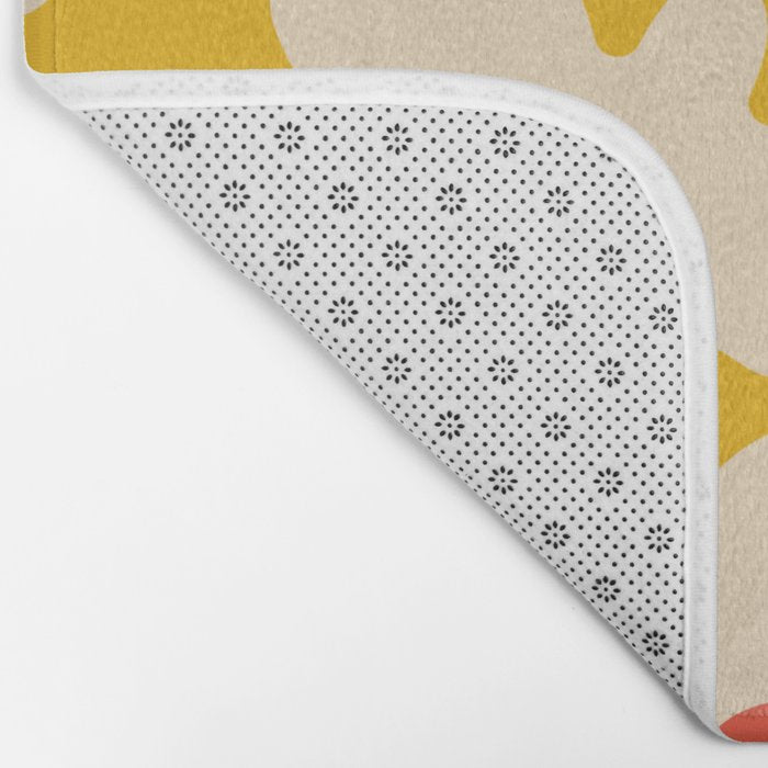 Abstract Flower Shape - Yellow, Red and Peach  Bath Mat Gallery Image 2