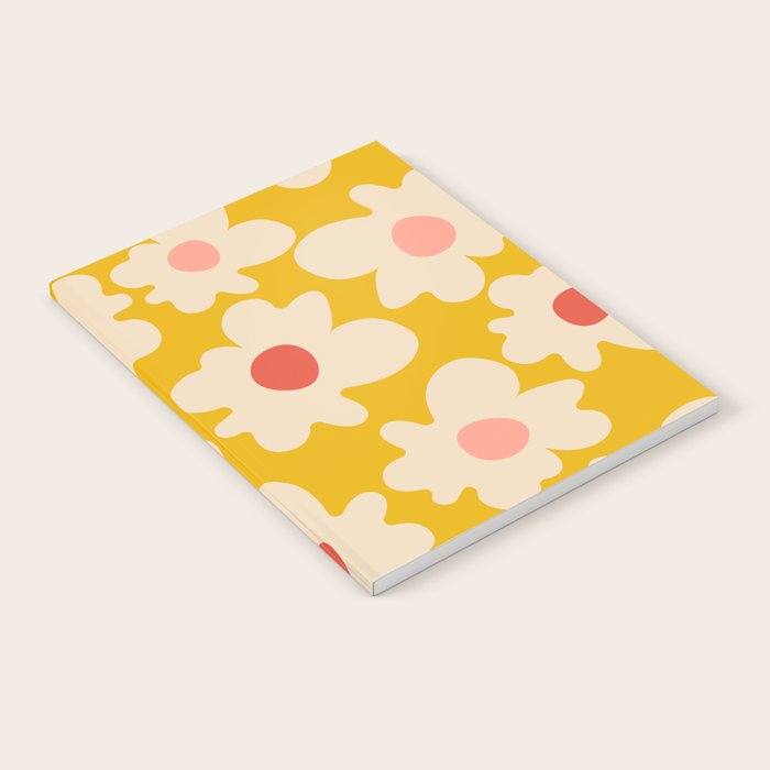 Abstract Flower Shape - Yellow, Red and Peach  Notebook Gallery Image 1