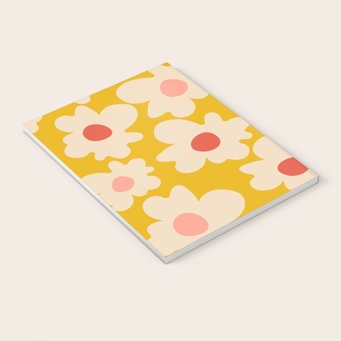 Abstract Flower Shape - Yellow, Red and Peach  Notebook Gallery Image 3