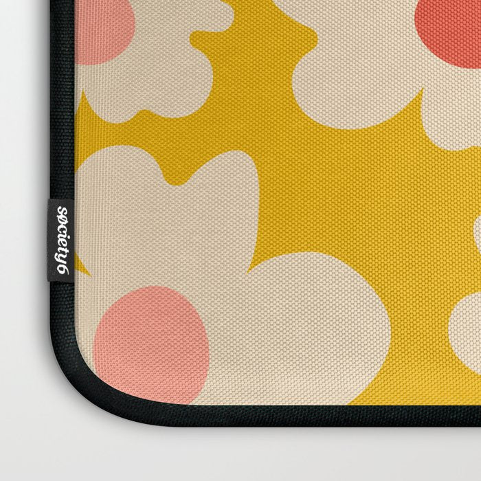 Abstract Flower Shape - Yellow, Red and Peach  Laptop Sleeve Gallery Image 3
