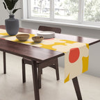 Abstract Flower Shape - Yellow, Red and Peach  Table Runner Gallery Image 2