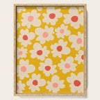Abstract Flower Shape - Yellow, Red and Peach  Serving Tray Gallery Image 1