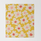 Abstract Flower Shape - Yellow, Red and Peach  Throw Blanket Gallery Image 2