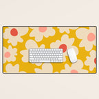 Abstract Flower Shape - Yellow, Red and Peach  Desk Mat Gallery Image 1