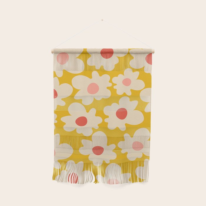 Abstract Flower Shape - Yellow, Red and Peach  Wall Hanging Gallery Image 1