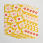 Abstract Flower Shape - Yellow, Red and Peach  Wrapping Paper Gallery Image 3