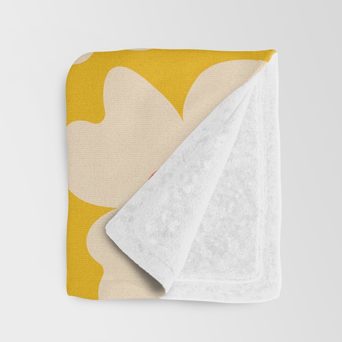 Abstract Flower Shape - Yellow, Red and Peach  Throw Blanket Gallery Image 3