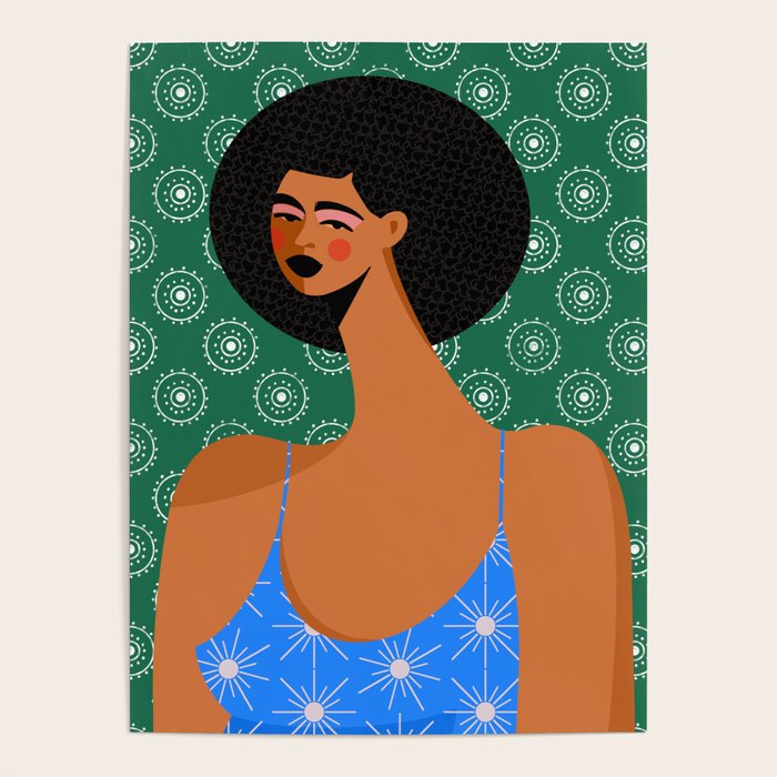 Retro Sun Patterned Dress Poster Gallery Image 1