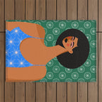 Retro Sun Patterned Dress Outdoor Rug Gallery Image 1