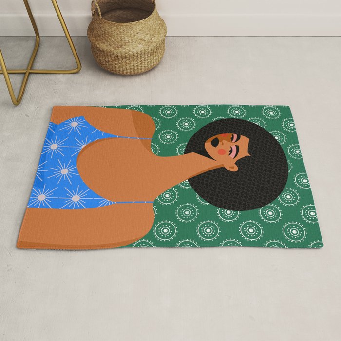 Retro Sun Patterned Dress Rug Gallery Image 1