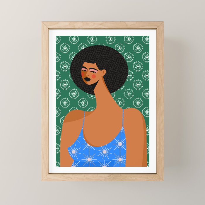 Retro Sun Patterned Dress Mini Art Print Gallery Image 1