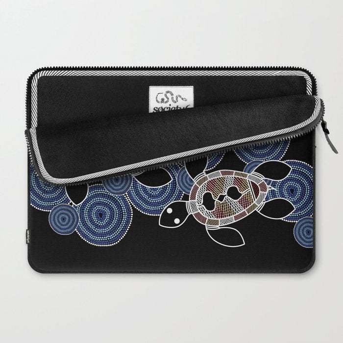 Authentic Aboriginal Art - Sea Turtles 2 Laptop Sleeve Gallery Image 2