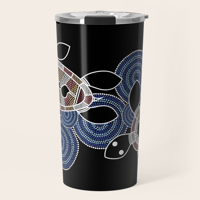 Authentic Aboriginal Art - Sea Turtles 2 Travel Mug Gallery Image 1