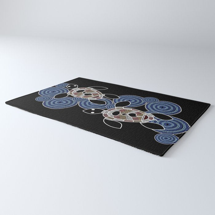 Authentic Aboriginal Art - Sea Turtles 2 Rug Gallery Image 3