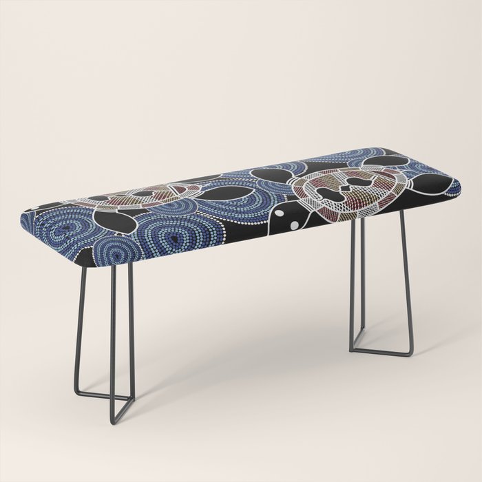 Authentic Aboriginal Art - Sea Turtles 2 Bench Gallery Image 1