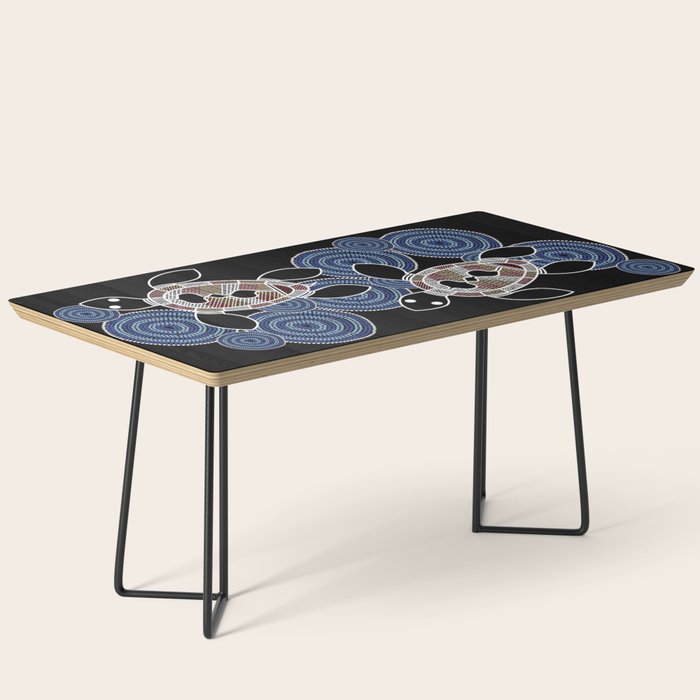 Authentic Aboriginal Art - Sea Turtles 2 Coffee Table Gallery Image 1