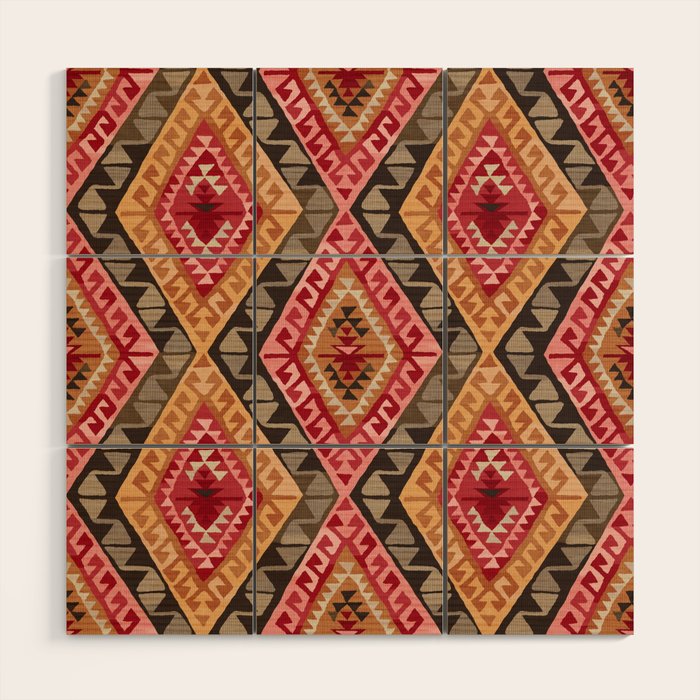 Sunset Kilim Wood Wall Art Gallery Image 1