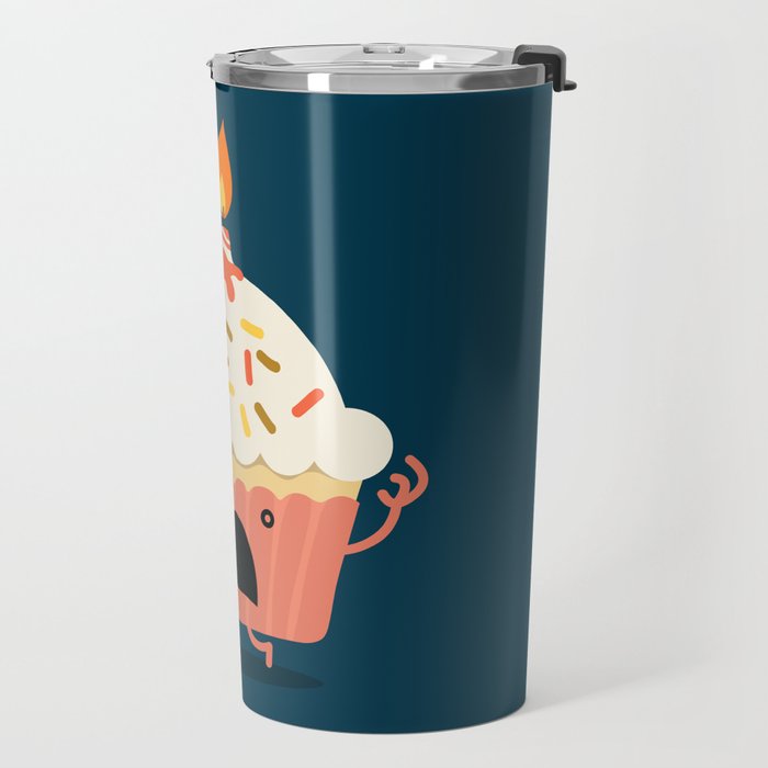 Cupcake on fire Travel Mug Gallery Image 2