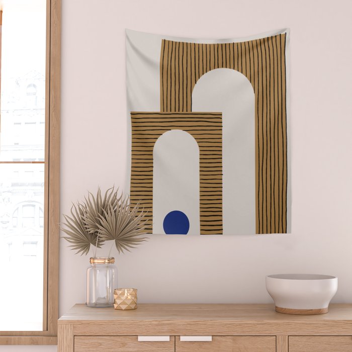 Blue Circle #3 Wall Tapestry Gallery Image 2