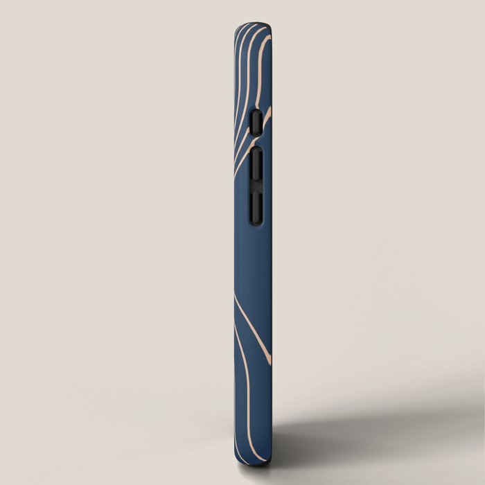 Geometric Lines in Orange and Navy Blue 2 (Sun and Rainbow Abstract) iPhone Case Gallery Image 2