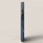 Geometric Lines in Orange and Navy Blue 2 (Sun and Rainbow Abstract) iPhone Case Gallery Image 2