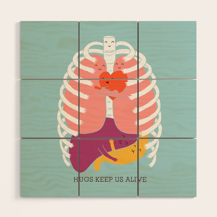 Hugs keep us alive Wood Wall Art Gallery Image 1
