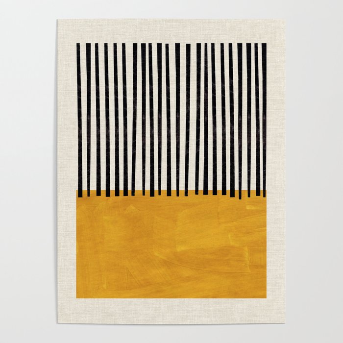 Sunshine Color Field Rothko Inspired Abstract Mid Century Modern Geometric Pattern Poster Gallery Image 1