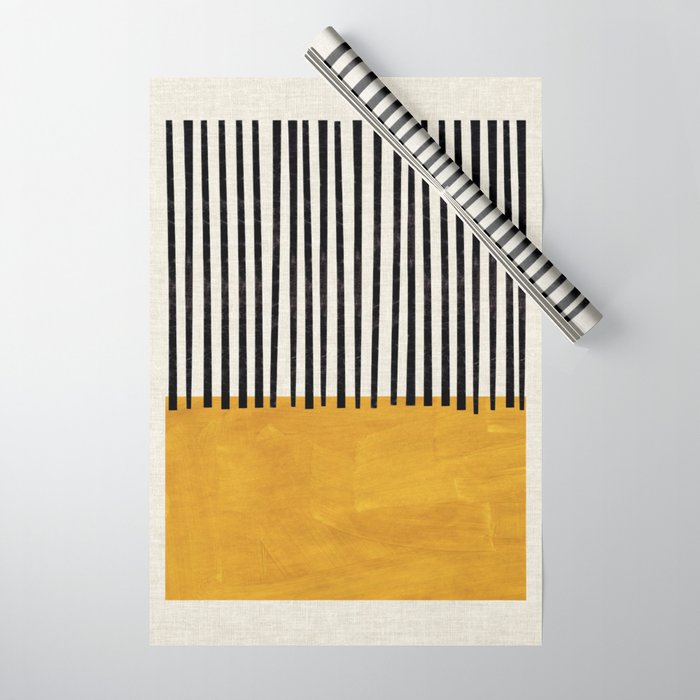 Sunshine Color Field Rothko Inspired Abstract Mid Century Modern Geometric Pattern Wrapping Paper Gallery Image 1