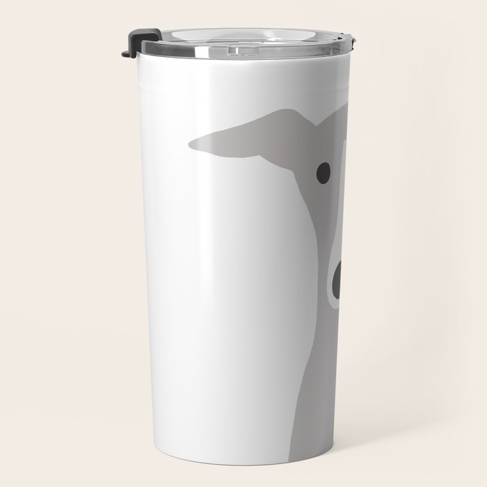Cute Greyhound, Italian Greyhound or Whippet Cartoon Dog Travel Mug Gallery Image 3
