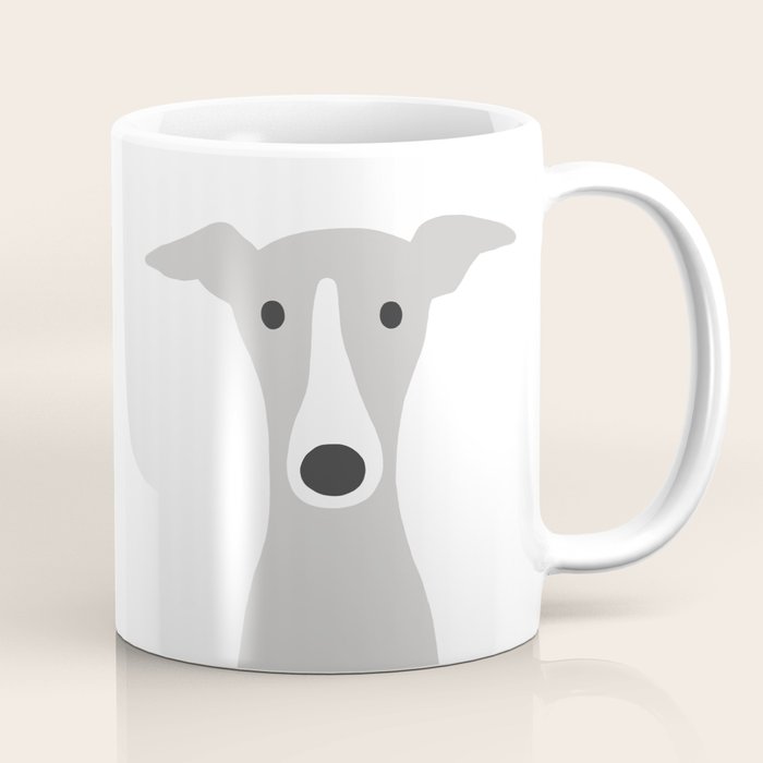 Cute Greyhound, Italian Greyhound or Whippet Cartoon Dog Coffee Mug Gallery Image 1