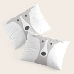 Cute Greyhound, Italian Greyhound or Whippet Cartoon Dog Pillow Sham Gallery Image 3