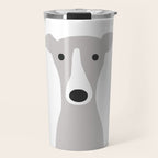 Cute Greyhound, Italian Greyhound or Whippet Cartoon Dog Travel Mug Gallery Image 1