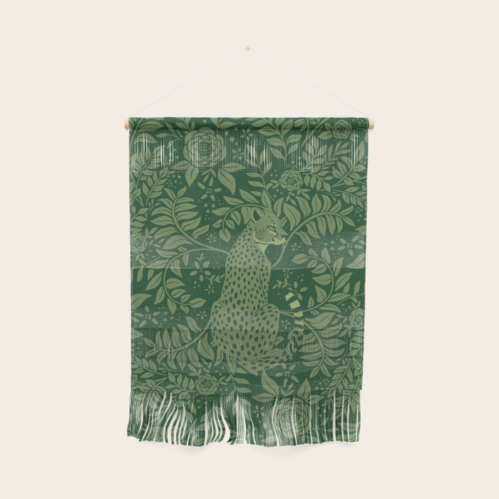 Spring Cheetah Pattern - Forest Green Wall Hanging Gallery Image 1