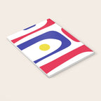 Mid Century Modern Piquet Minimalist Abstract Pattern in Red, Navy Blue, Yellow, and White Notebook Gallery Image 3