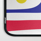 Mid Century Modern Piquet Minimalist Abstract Pattern in Red, Navy Blue, Yellow, and White Laptop Sleeve Gallery Image 3