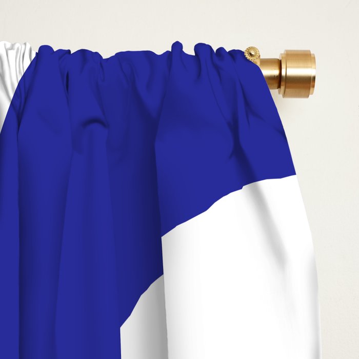 Mid Century Modern Piquet Minimalist Abstract Pattern in Red, Navy Blue, Yellow, and White Window Curtain Gallery Image 2