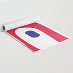 Mid Century Modern Piquet Minimalist Abstract Pattern in Red, Navy Blue, Yellow, and White Yoga Mat Gallery Image 2
