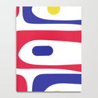 Mid Century Modern Piquet Minimalist Abstract Pattern in Red, Navy Blue, Yellow, and White Notebook Gallery Image 4
