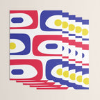 Mid Century Modern Piquet Minimalist Abstract Pattern in Red, Navy Blue, Yellow, and White Wrapping Paper Gallery Image 3